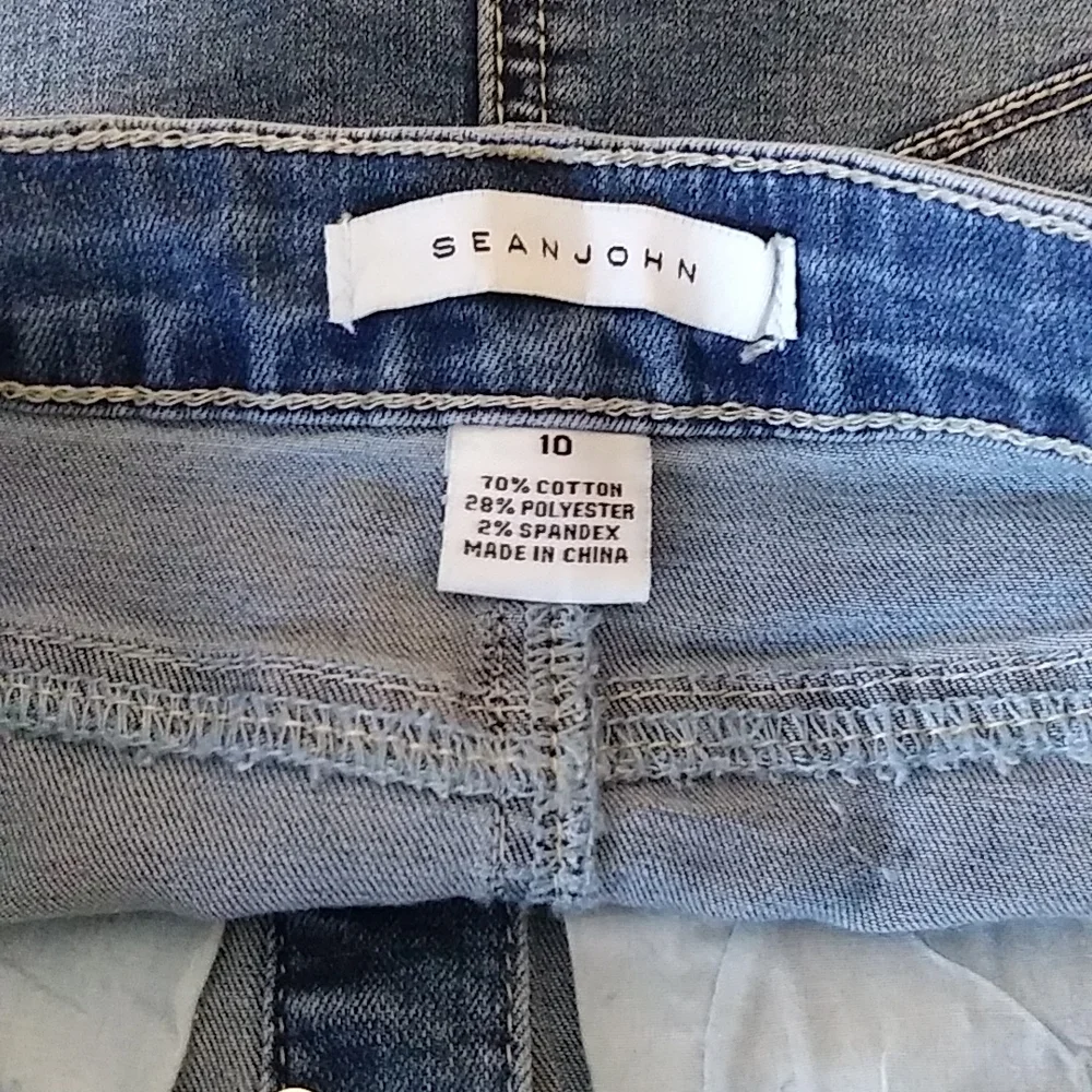 Denim Mini Jean Skirt Button Front Sz 10